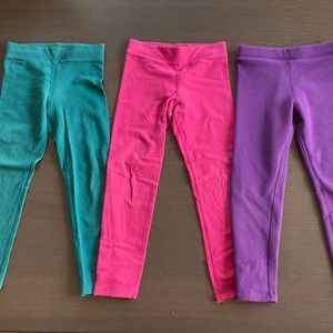 3 pairs of size 6 Primary pants - 2 leggings + 1 cozy legging